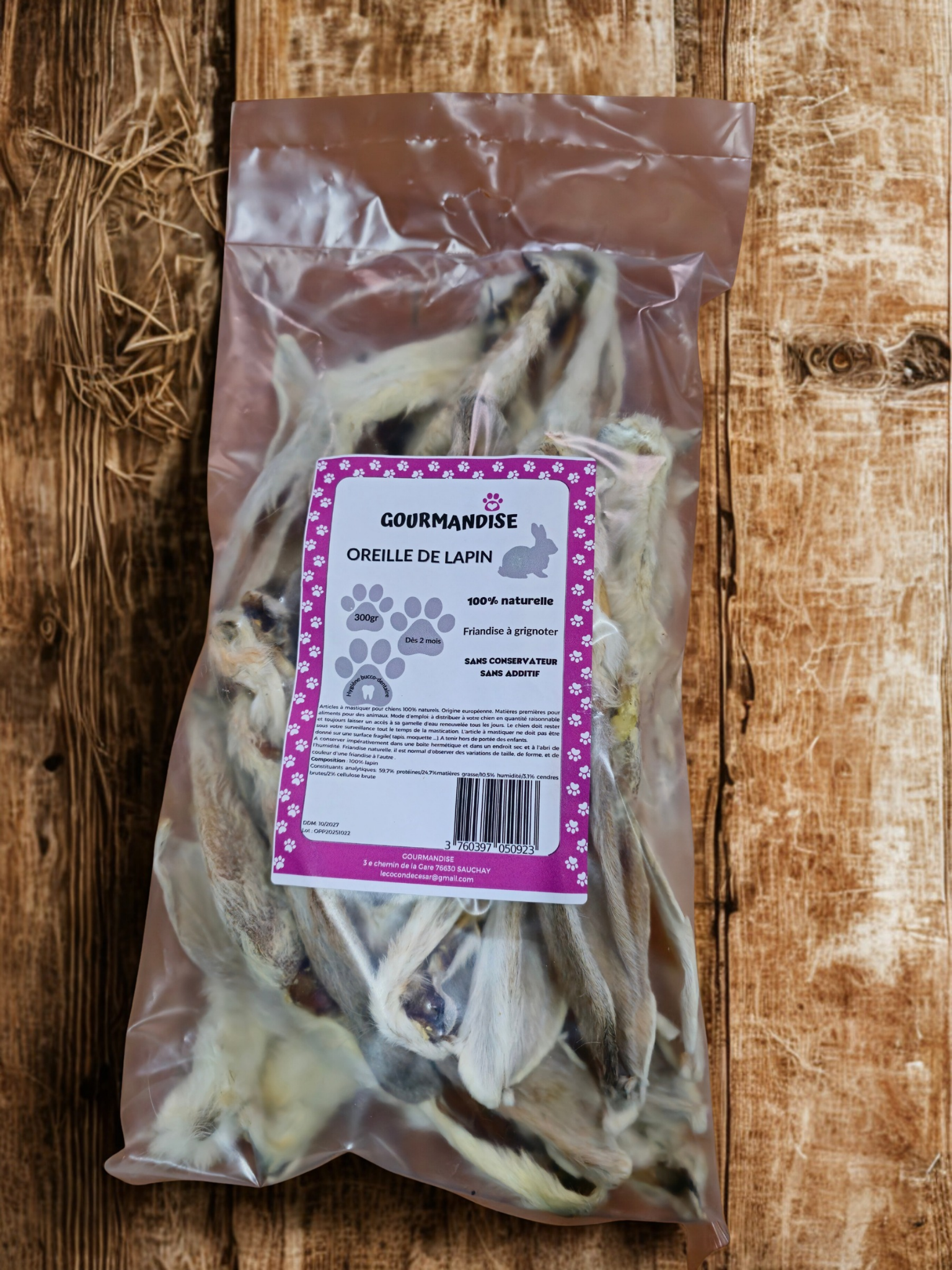 Orelhas de coelho com pelo