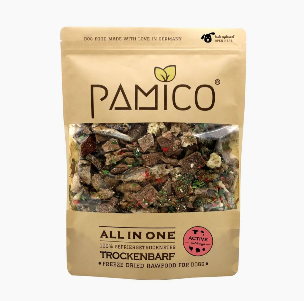 Menu Active de BARF Seco - Mistura Tudo em Um de Carne, Peixe, Legumes & Frutas liofilizados